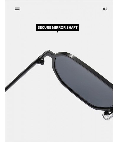 Double beam square metal men's and women's sunglasses retro outdoor vacation sunglasses gift B $11.22 Designer