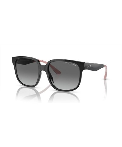 Women's Ax4136su Universal Fit Square Sunglasses Shiny Black/Gradient Grey $43.02 Square