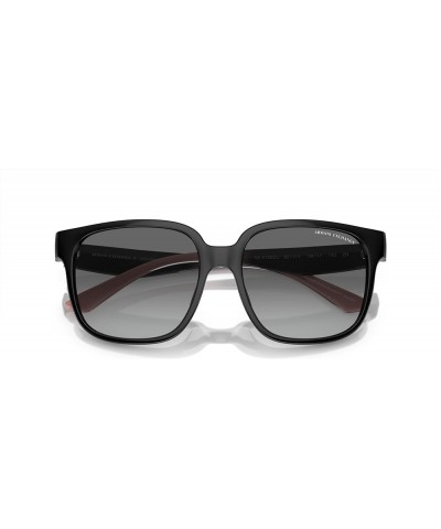 Women's Ax4136su Universal Fit Square Sunglasses Shiny Black/Gradient Grey $43.02 Square