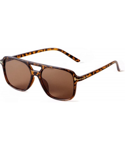 Retro 70s Sunglasses Women Men, Vintage Double Bridge Sun Glasses Tinted Lens Shades PH2226 Tortoise $8.69 Square