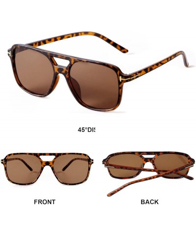 Retro 70s Sunglasses Women Men, Vintage Double Bridge Sun Glasses Tinted Lens Shades PH2226 Tortoise $8.69 Square