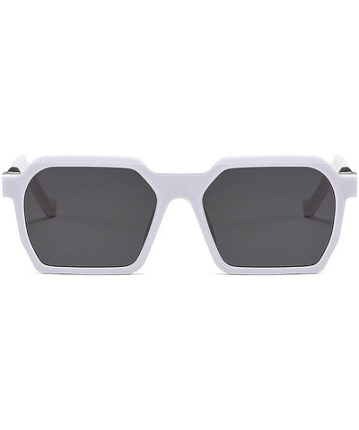 70s Retro Square Sunglasses for Women Men Fashion Designer Rectangle Sun Glasses Vintage Hexagonal Frame White $12.38 Square