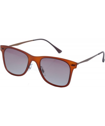 De Ding Fashion Men Women Polarized Sunglasses DD1411 C06 Brown Frame Brown Lens $11.11 Rectangular