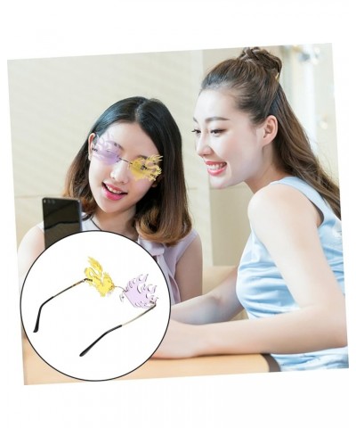 2 Pcs Sunglasses Costume Glasses Vintage Accessories Plastic Shot Glasses Adulting Gifts Weird Purple，yellowx2pcs $10.41 Rimless