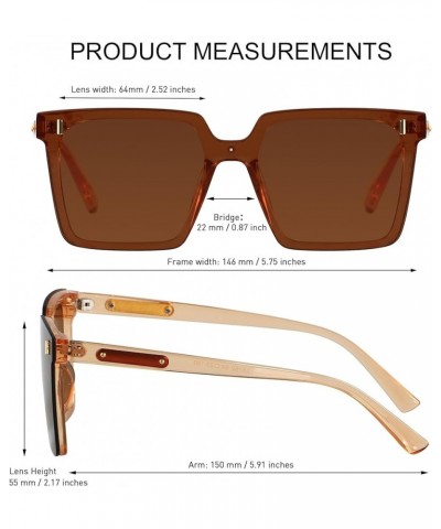 Modern Oversized Square Sunglasses Women Men Retro Womens Rimless Big Sun Glasses UV Protection Brown | Brown Lens $10.00 Square