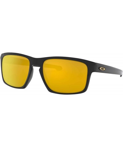 Men's Oo9262 Sliver Rectangular Sunglasses Polished Black/24k Iridium $30.59 Square