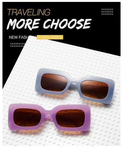 Retro Square Small Frame Hip-hop Sunglasses for Men and Women (Color : B, Size : 1) 1 Large $15.58 Designer