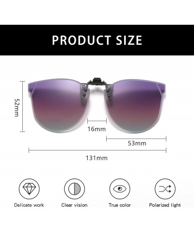 Polarized Clip-on Sunglasses - Rimless Flip Up Glasses UV Protection Cat Eye Sunglasses for Women Men Driving Outdoor Gradien...