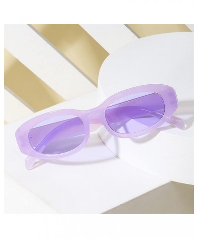 Oval Cat Eye Small Frame Hip Hop Fashion Sunglasses (Color : B, Size : 1) 1 F $16.20 Designer