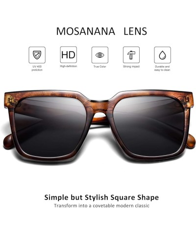 Oversized Square Sunglasses for Women Simple Trendy Style MS51917 Tortoise $14.34 Oversized