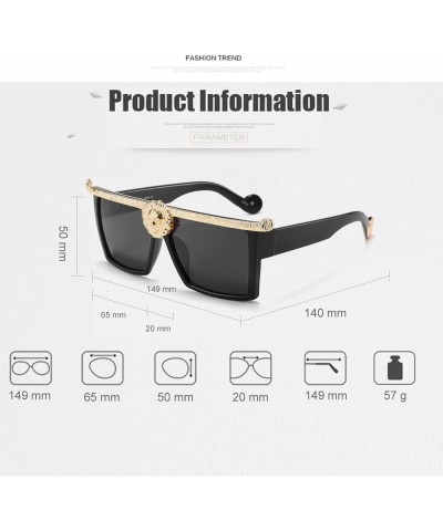 Square Oversized Sunglasses Flat Top Thick Plastic Super Dark Gangster Luxury Shades 57mm Black Lens and Brown Mirror Lens $1...