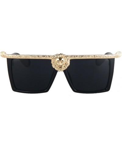 Square Oversized Sunglasses Flat Top Thick Plastic Super Dark Gangster Luxury Shades 57mm Black Lens and Brown Mirror Lens $1...