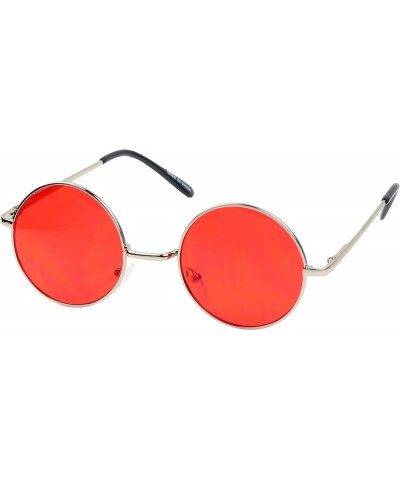 Retro Round Style 70s Sunglasses Colorful Tint Groovy Hippie Mens Womens Shades Red $7.68 Round