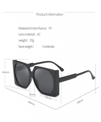 Square Large Frame Fashion Men's and Women's Outdoor Beach Decoration Sunglasses (Color : B, Size : 1) 1 B $20.45 Designer