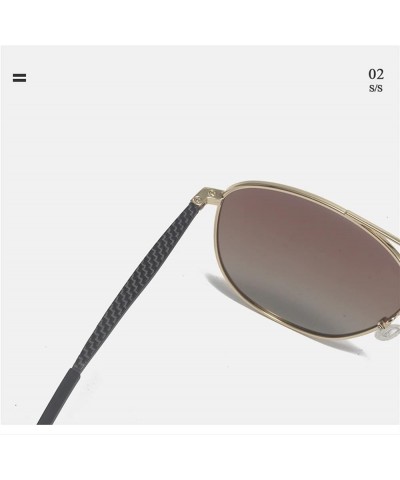 Fashion Large Frame Metal Polarized Sunglasses Men and Women Outdoor Vacation Driving Glasses (Color : B, Size : Medium) Medi...