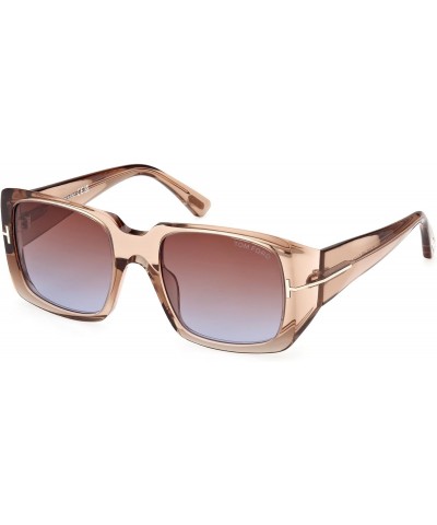 RYDER-02 FT 1035 Shiny Transparent Brown/Brown Shaded 51/20/135 women Sunglasses $68.14 Square