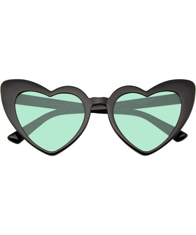 Heart Shape Cat Eye Sunglasses Heart Retro Vintage Women Fashion Shades Eyewear (Black Green) $10.57 Cat Eye