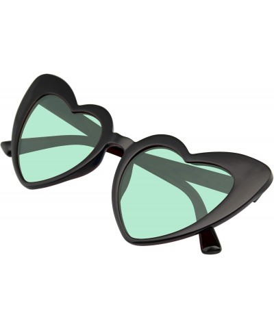 Heart Shape Cat Eye Sunglasses Heart Retro Vintage Women Fashion Shades Eyewear (Black Green) $10.57 Cat Eye