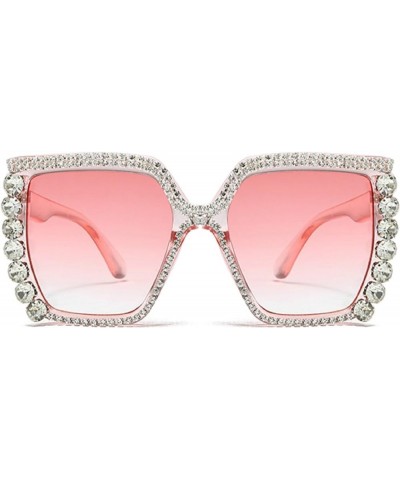 Oversized Rhinestone bling Sunglasses for Women Fashion Square Diamond Sunglasses Sexy Lady Sparkling Party Eyewear Pink $13....