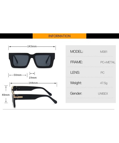 Square Frame Fashion Retro Sunglasses Outdoor Vacation Beach Sunglasses for Men and Women (Color : 1, Size : 1) 1 7 $11.99 De...