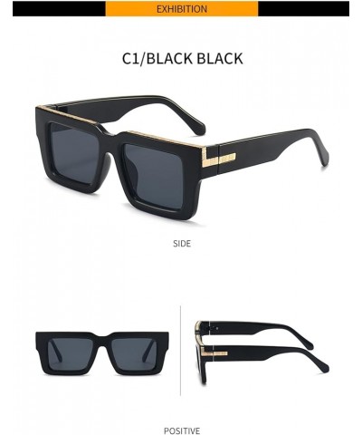 Square Frame Fashion Retro Sunglasses Outdoor Vacation Beach Sunglasses for Men and Women (Color : 1, Size : 1) 1 7 $11.99 De...