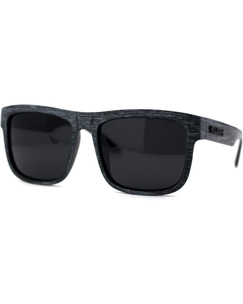 Kush Brushed Plastic Wood Grain Iconic Horn Rim Sunglasses Grey Wood $10.23 Wayfarer