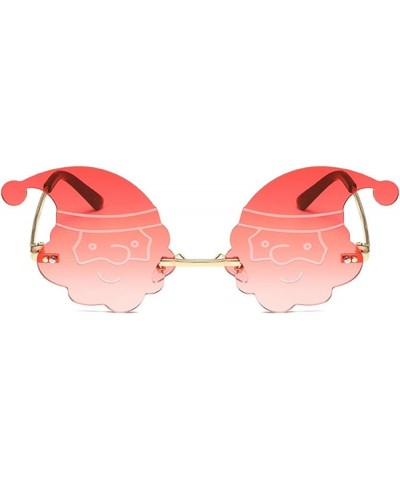 Christmas Tree Sunglasses for Women Irregular Rimless Funny Party Prom Glasses Vintage Halloween Eyewear Pink $10.18 Rimless