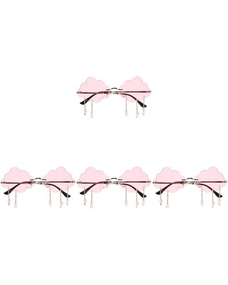 2 PCS Cloud Sunglasses Rimless raindrop sunglasses disco sunglasses cloud tassel glasses Cloud Eyeglasses Tassel Pinkx4pcs $7...