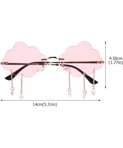 2 PCS Cloud Sunglasses Rimless raindrop sunglasses disco sunglasses cloud tassel glasses Cloud Eyeglasses Tassel Pinkx4pcs $7...