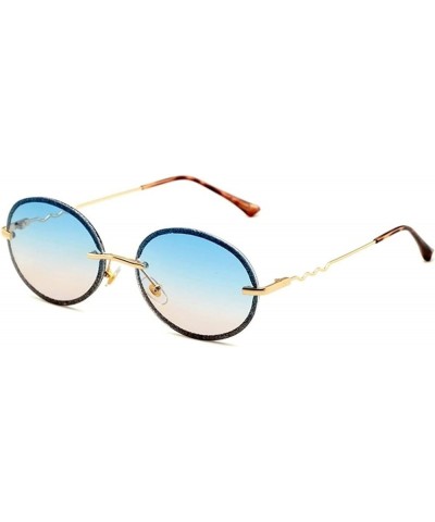 Women's Round Sun-Shading Sunglasses Outdoor Vacation Beach Sunglasses (Color : B, Size : Medium) Medium D $17.68 Designer