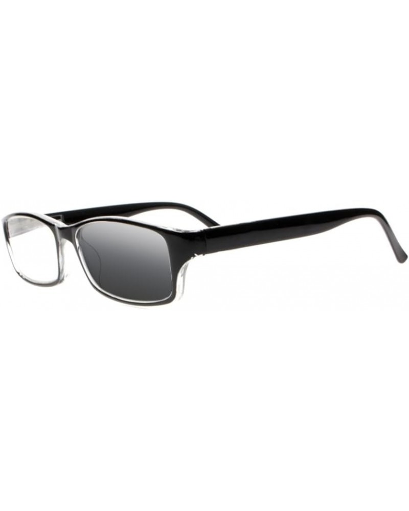 Half Transparent Frame Transition Photochromic Sun Reading Glasses UV400 Sunglasses Black $14.99 Rectangular