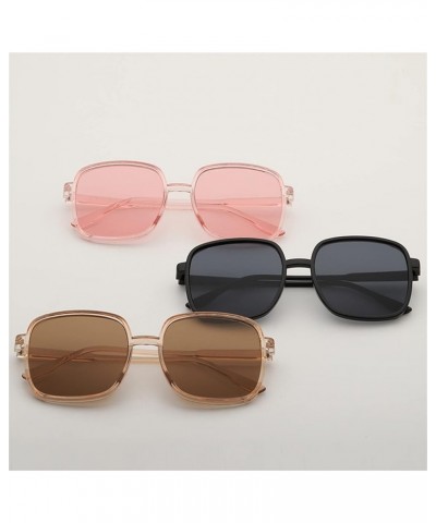 Large Frame Square Uv400 Men And Women Vintage Outdoor vacation Sunglasses E $15.62 Designer