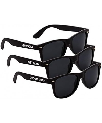 Bachelor Party 7pcs Wedding Sunglasses for Groom, Best Man, Groomsmen Gifts Wedding Favor (Black) Matte $14.68 Rectangular