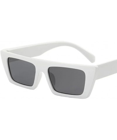 Small Square Sunglasses Eyewear Men/Women Mirror Glasses Vintage 7-white-gray As Picture $15.12 Sport