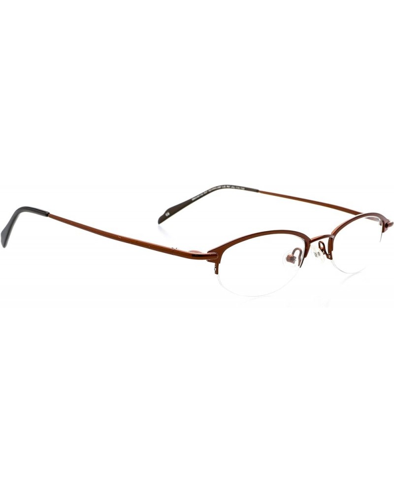 Optical Eyewear - Oval Shape, Metal Half Rim Frame - for Women or Men Prescription Eyeglasses RX Cocoa $34.48 Rimless