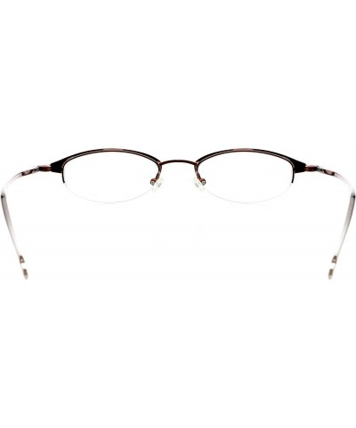 Optical Eyewear - Oval Shape, Metal Half Rim Frame - for Women or Men Prescription Eyeglasses RX Cocoa $34.48 Rimless