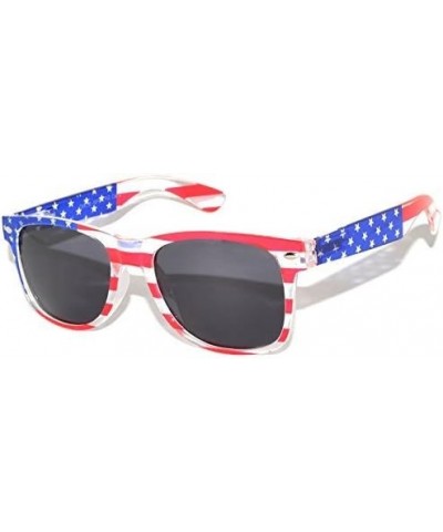 Classic American Flag Sunglasses USA Patriot Colored Lens 4th of July Transparent Flag / Smoke $8.24 Rectangular