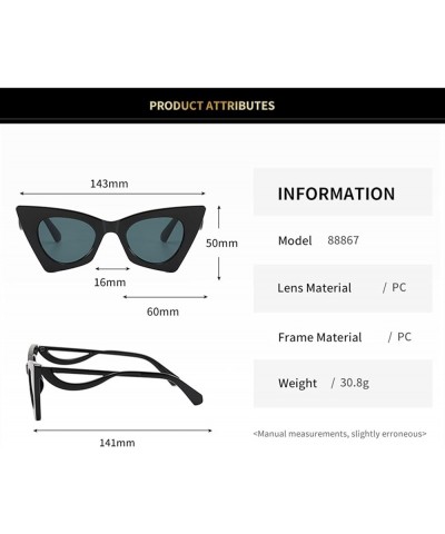 Cat Eye Men and Women Outdoor Sunglasses, Holiday Sunshade Glasses (Color : H, Size : Medium) Medium H $16.60 Designer