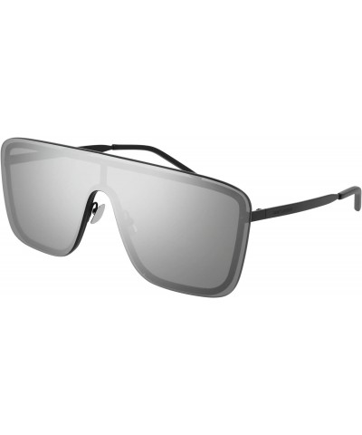 Saint Laurent Unisex Sunglasses Black Matte Frame, Grey Mirror Lenses, 46MM $77.31 Square