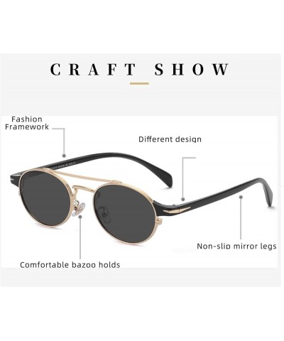 Small Frame Metal Men and Women Polarized Round Frame Sunglasses Sunglasses Womens (Color : Navy, Size : Medium) Medium C $20...