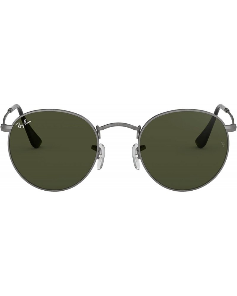 Rb3447 Round Metal Sunglasses Matte Gunmetal/G-15 Green $44.70 Round