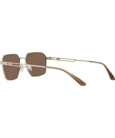 Men's Ea2140 Rectangular Sunglasses Matte Pale Gold/Dark Brown $51.03 Rectangular