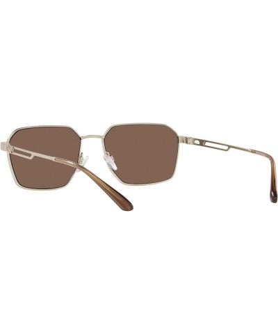 Men's Ea2140 Rectangular Sunglasses Matte Pale Gold/Dark Brown $51.03 Rectangular