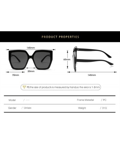 Large Square Sunglasses for Men and Women, Outdoor Holiday Sunshade Glasses (Color : E, Size : Medium) Medium F $15.23 Designer