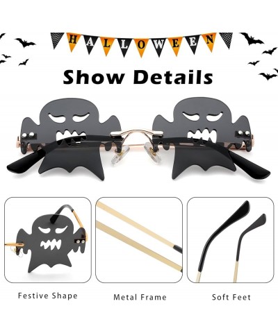 Melting Heart Sunglasses for Women Men Unique Dripping Bat Pumpkin Shaped Glasses for Halloween Festival Fun Party E1 Red+bla...