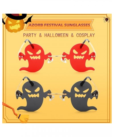 Melting Heart Sunglasses for Women Men Unique Dripping Bat Pumpkin Shaped Glasses for Halloween Festival Fun Party E1 Red+bla...