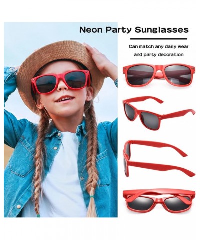 12/24 Pack Wholesale Retro Neon Colors Party Favor Supplies Unisex Sunglasses Bulk for Adults Teens, UV400 Protection 24 Colo...