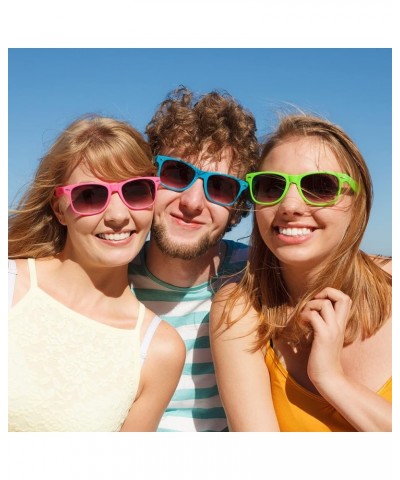 12/24 Pack Wholesale Retro Neon Colors Party Favor Supplies Unisex Sunglasses Bulk for Adults Teens, UV400 Protection 24 Colo...