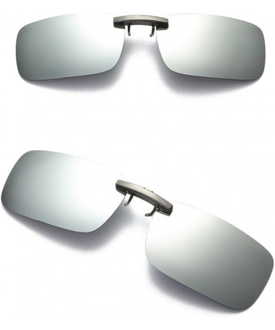 Oval Detachable Night Vision Lens Driving Metal Polarized Clip On Glasses Sunglasses Silver Free size $9.16 Oval