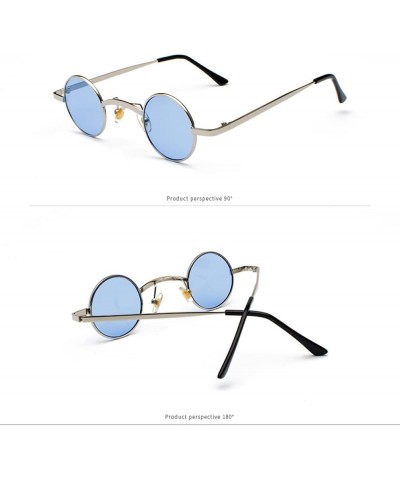 Trending Wide Bridge Retro Rock Punk Sunglasses Classic Small Round Clear Glasses 08 Silver Lightblue As Picture $17.90 Sport